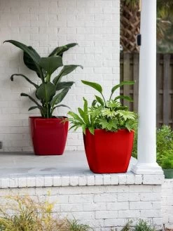 Viva Square Self-Watering Rolling Planter, 20" Diameter, Set Of 2