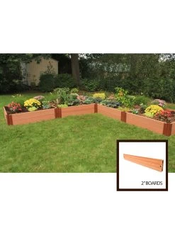 Classic Sienna Raised Garden Bed "L" Shaped With 2" Boards -Gardenhaus Shop 8588255 01v sienna composite raised garden bed 2 inch l shaped