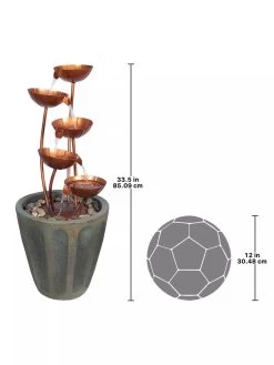 Copper Lotus Cascading Fountain -Gardenhaus Shop 8589843 02V