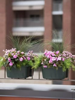 Self-Watering Saddle Railing Planter, 16" -Gardenhaus Shop 8592175GR 2430 tif