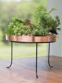 Large Round Copper Plant Tray, 14" -Gardenhaus Shop 8593567 4637 tif