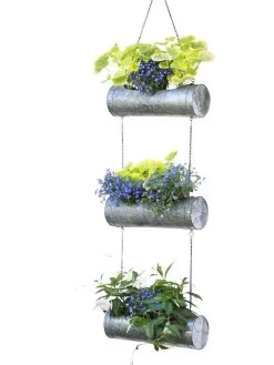 Galvanized Hanging Triple Planter -Gardenhaus Shop 8595213 6967 tif