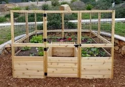 Garden In A Box Cedar Raised Bed With Deer Fence, 8' X 8' -Gardenhaus Shop 8595875 03V tif