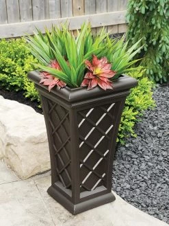 Carolina Self-Watering Tall Planter, 28" -Gardenhaus Shop 8598645 03V tif