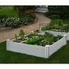 Raised Garden Bed With Grow Grid, 4' X 4' 2 Raised Garden Bed With Grow Grid, 4' X 4' -Gardenhaus Shop 8599291 01V vita raised garden bed with grow grid 4 ft by 4 ft white