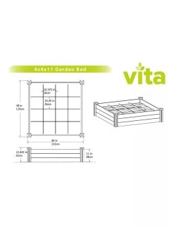 Raised Garden Bed With Grow Grid, 4' X 4' -Gardenhaus Shop 8599291 03V