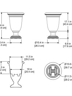 Ellington Self-Watering Urn Planter, 24" -Gardenhaus Shop 8600110 11V tif