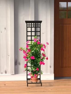 Mission-Style Planter Stand With Trellis -Gardenhaus Shop 8600111 01V tif