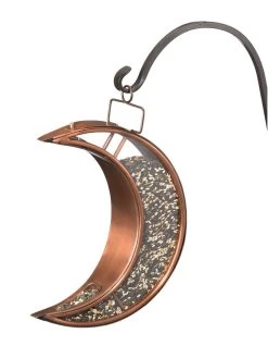 Crescent Moon Bird Feeder With Copper Finish -Gardenhaus Shop 8600194 02v