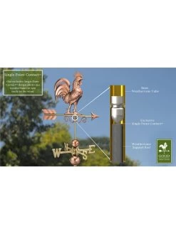 Bantam Rooster Copper Weathervane -Gardenhaus Shop 8600280 03v