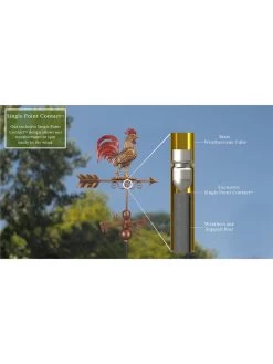 Bantam Rooster Copper Weathervane -Gardenhaus Shop 8600280 07v