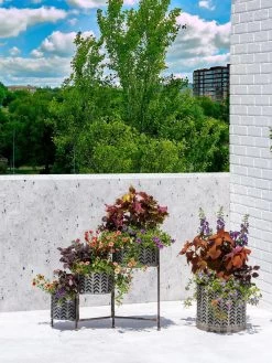 Galvanized Grow Bag Triple Planters With Stand -Gardenhaus Shop 8609180 0344 tif