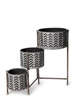 Galvanized Grow Bag Triple Planters With Stand -Gardenhaus Shop 8609180 4812 tif