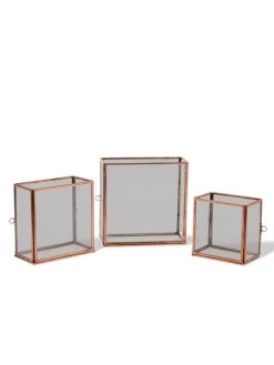 Copper And Glass Terrariums, Set Of 3 7 Copper And Glass Terrariums, Set Of 3 -Gardenhaus Shop 8609212 0851 tif