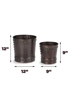 Riveted Planters, Set Of 2 -Gardenhaus Shop 8610032 03v