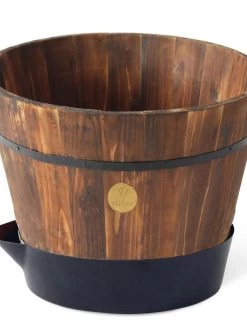 VegTrug® Build-a-Barrel Wooden Planter With Self-Watering Reservoir Tray, 18" -Gardenhaus Shop 8610253 06V tif