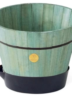 VegTrug® Build-a-Barrel Wooden Planter With Self-Watering Reservoir Tray, 18" -Gardenhaus Shop 8610253 07V tif