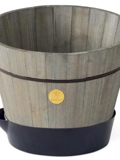 VegTrug® Build-a-Barrel Wooden Planter With Self-Watering Reservoir Tray, 18" -Gardenhaus Shop 8610253 08V tif