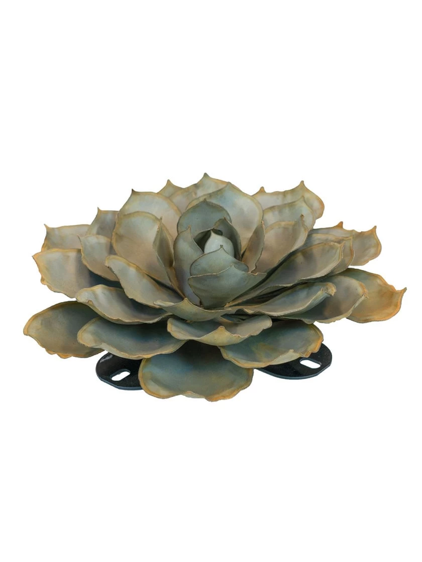 Desert Steel Blue Rose Succulent Sculpture 8 Desert Steel Blue Rose Succulent Sculpture - Image 6