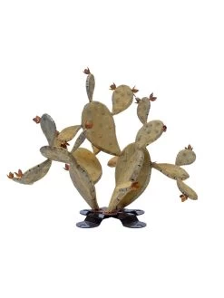 Desert Steel Prickly Pear Cactus Sculpture, Redondo -Gardenhaus Shop 8610768 04v