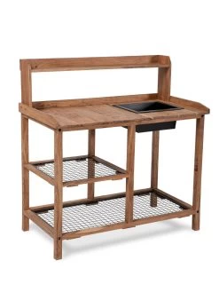 Dynamic Acacia Potting Bench With Soil Reservoir -Gardenhaus Shop 8611009 001