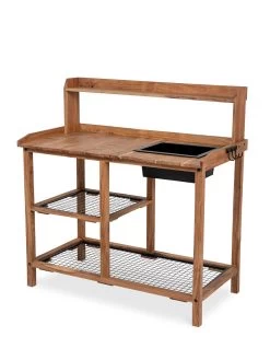 Dynamic Acacia Potting Bench With Soil Reservoir -Gardenhaus Shop 8611009 002