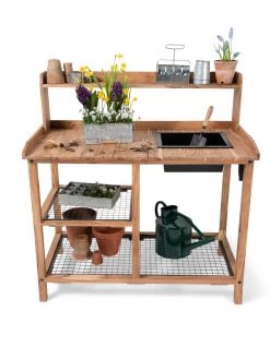 Dynamic Acacia Potting Bench With Soil Reservoir -Gardenhaus Shop 8611009 005