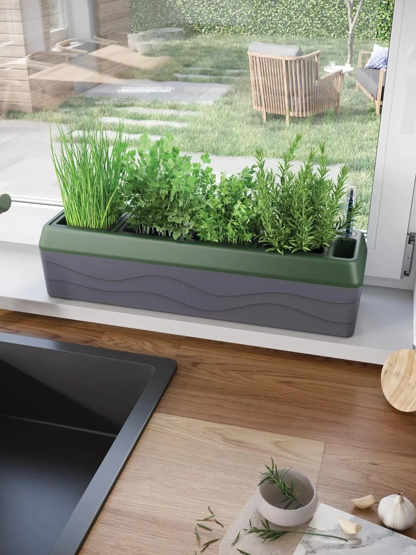 Provence Self-Watering Herb Planter 3 Provence Self-Watering Herb Planter