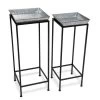 Square Nesting Plant Stands With Galvanized Trays, Set Of 2 -Gardenhaus Shop 8611976 004 tif