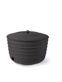Matte Black Ribbed Hose Pot With Lid -Gardenhaus Shop 8611991 5867 tif