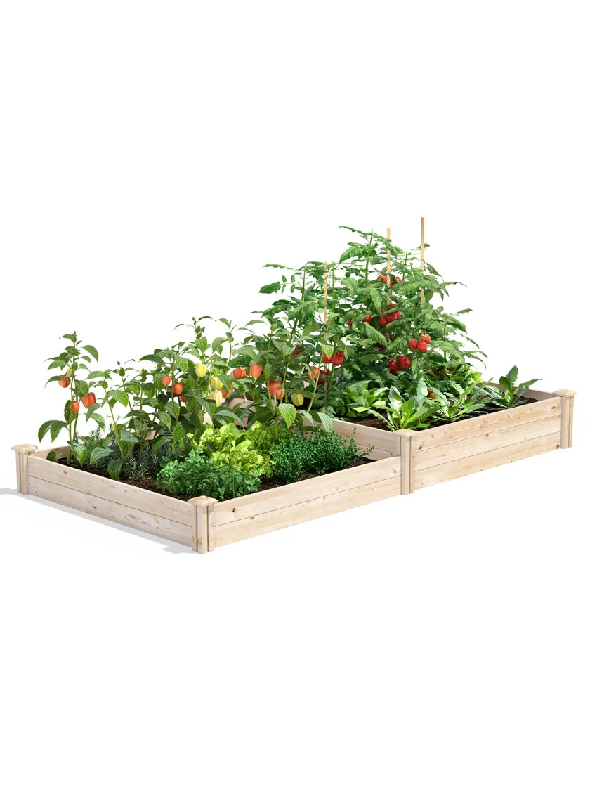 2-Tier Pine Raised Garden Bed, 4'x8' 3 2-Tier Pine Raised Garden Bed, 4'x8'