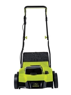 Sun Joe® 48V ION+ Cordless 15-Inch 5-Position Walk-Behind Lawn Dethatcher -Gardenhaus Shop 8612541 08v