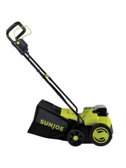 Sun Joe® 48V ION+ Cordless 15-Inch 5-Position Walk-Behind Lawn Dethatcher -Gardenhaus Shop 8612541 09v