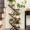 Crisscross Cascading Plant Stand With Copper Trays -Gardenhaus Shop 8612707 0079 crisscross cascading plant stand copper trays