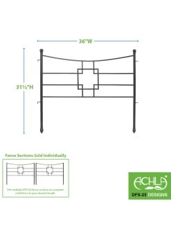 Achla Designs Square-on-Squares Fence Sections, Set Of 4 -Gardenhaus Shop 8612992 02v