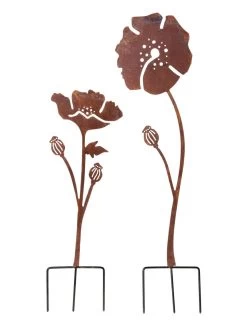 Poppy Garden Stakes Set Of 2 -Gardenhaus Shop 8613140 6228