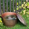Hammered Copper Hose Pot With Lid -Gardenhaus Shop 8613311 0102 hammered copper hose pot with lid