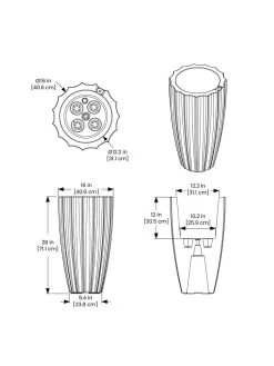 Sedona Tall Planter, 28" Height 12 Sedona Tall Planter, 28" Height -Gardenhaus Shop 8613525 10V 3 4