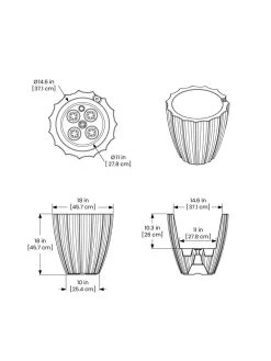 Sedona Round Planter, 18" Diameter -Gardenhaus Shop 8613526 07V 3 4